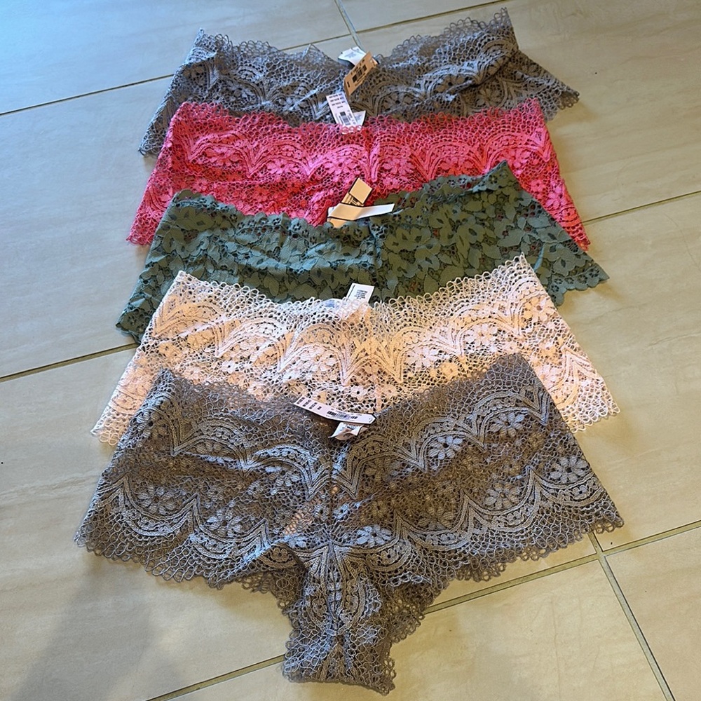 5 Pack Victoria Secret Lace Hipster Panties